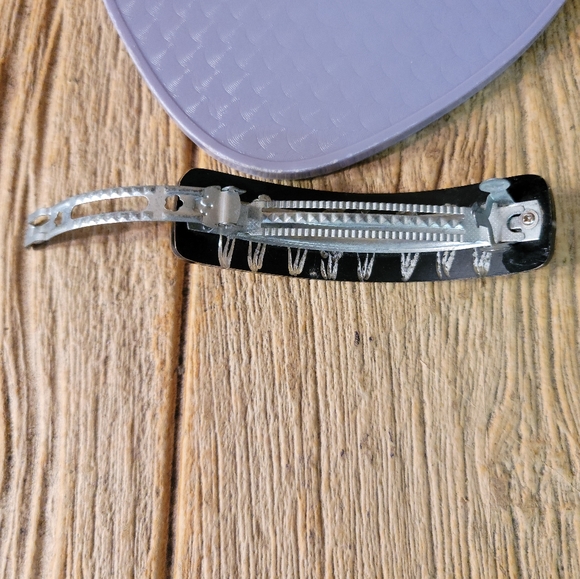 VINTAGE FLORAL FLOWERS RESIN REVERSE CARVED HAIR BARRETTE Clip UPDO ACCESSORY - Picture 9 of 9